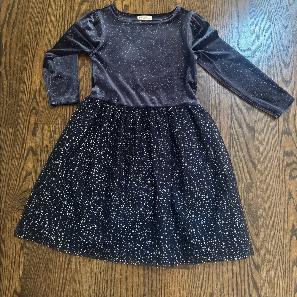 Crewcuts Shimmering Midnight Blue Kids Dress